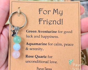 Friendship crystal keyring. Friendship crystal gift. Personalised crystal keyring for friend. Bestie. Bff. Birthday gift.