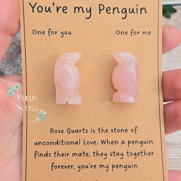 Rose Quartz Penguin, Love Keepsake Gift