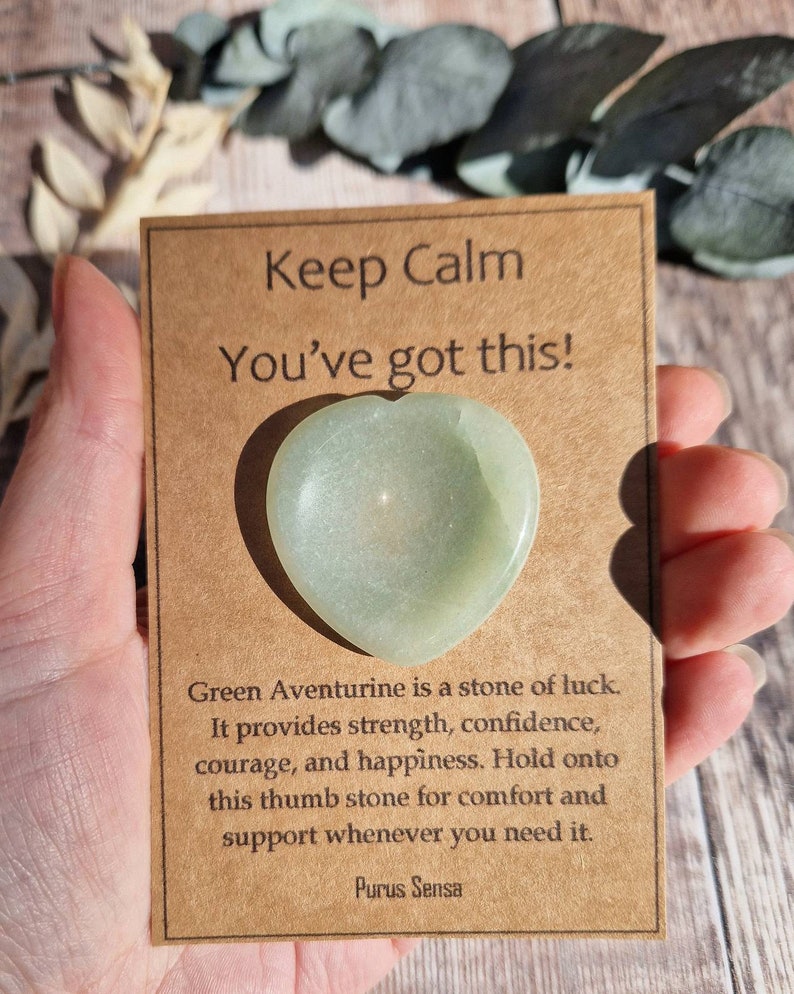 Crystal for luck / confidence. Crystal gift. Good luck crystal. Protection and support crystal gift. Green aventurine. New chapter. image 1