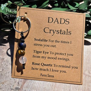CRISTAUX POUR PAPA. Des cristaux pour papa. Cadeau mignon/drôle de fête des pères pour lui. Des cristaux pour papa. Cadeau unique pour papa. Porte-clés en cristal