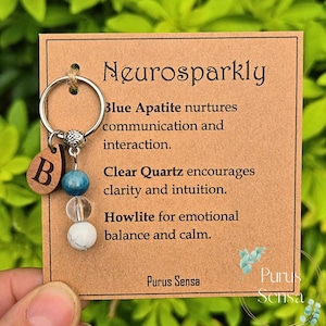 NEURODIVERSO. Regalo di cristallo per neurodiversi neurodiversi. ADHD. Autismo. Portachiavi neuroscintillante. Cristalli per ADHD. Autistico.