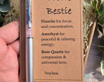 Engraved crystal pen for work bestie. Unique colleague gift