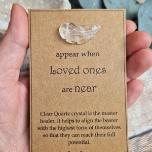 Feather crystal gift for grief / loss. Memorial gift. Clear quartz healing crystal feather. Crystal for grief