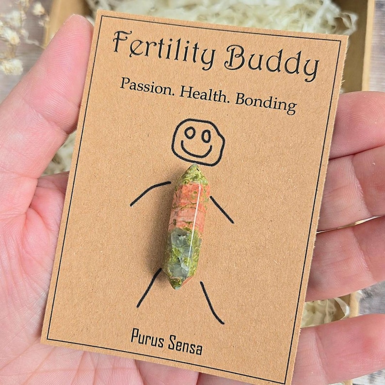 Fertility support gift. Cute fertility crystal. Ivf gift. Crystal for pregnancy. Premium unakite crystal for fertility. Fertility gift image 2