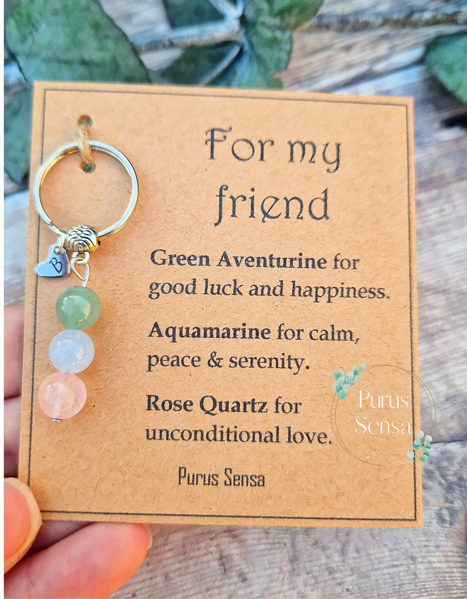 Friendship Crystal Keyring. Friendship Crystal Gift. Personalised ...
