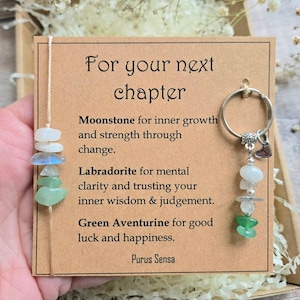 nächstes Kapitel Geschenk-Set | Kristallschlüsselring & Armband | Neuanfänge Geschenk | Abschied Geschenk | Viel Glück Geschenk