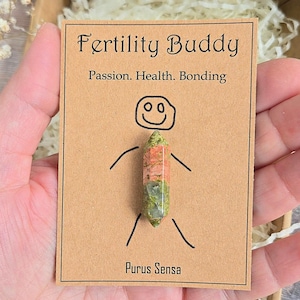Fertility support gift. Cute fertility crystal. Ivf gift. Crystal for pregnancy. Premium unakite crystal for fertility. Fertility gift image 1