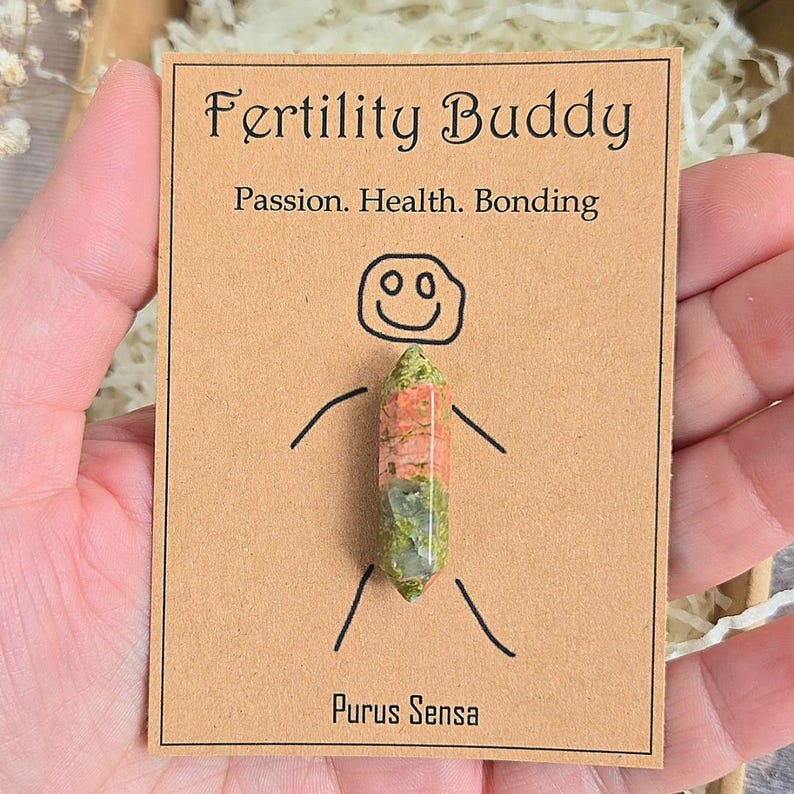 Fertility support gift. Cute fertility crystal. Ivf gift. Crystal for pregnancy. Premium unakite crystal for fertility. Fertility gift image 1