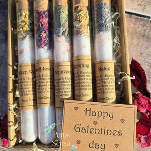 Coffret sels de bain Galentines. Sel de bain pour l'amour de soi. Cadeau pour élever. Joie bonheur détente Coffret cadeau Spa. Coffret cadeau cocooning. Avec carte