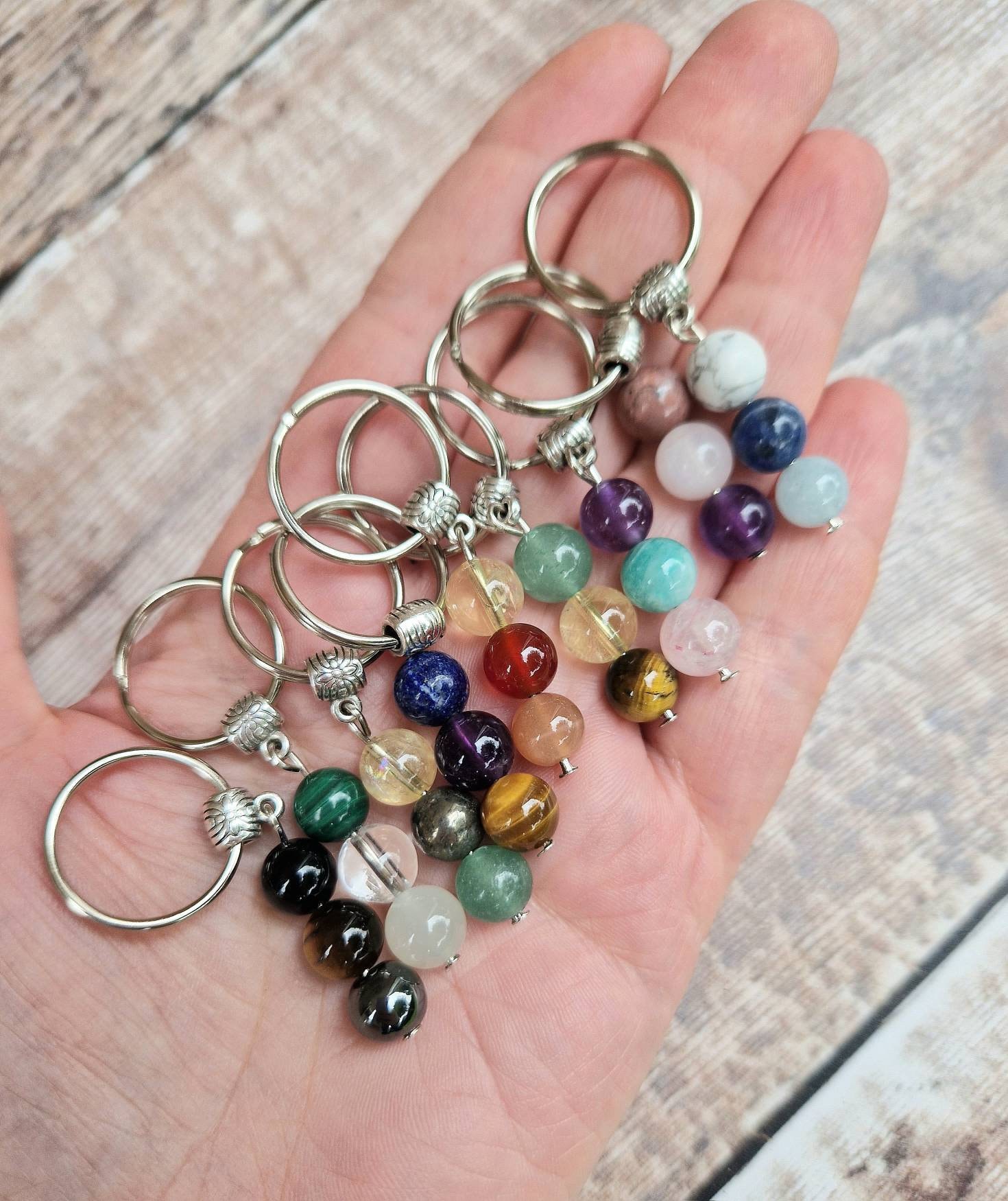 Netted Crystal Key Rings Healing Crystal Keyring. Keychain. Crystal Keyring Set. for Anxiety ...