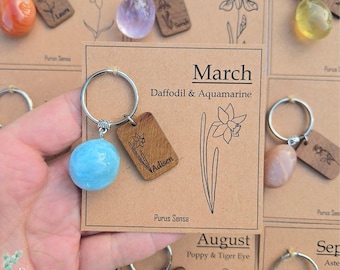 Personalised Birthday Gift for Her. Custom Milestone Birthday Crystal Keyring and Sentimental Best Friend Sister Birthday Present Keepsake