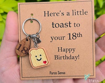 Personalized 18th Birthday Keyring: Funny Toast Gift