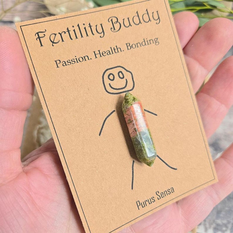 Fertility support gift. Cute fertility crystal. Ivf gift. Crystal for pregnancy. Premium unakite crystal for fertility. Fertility gift image 3