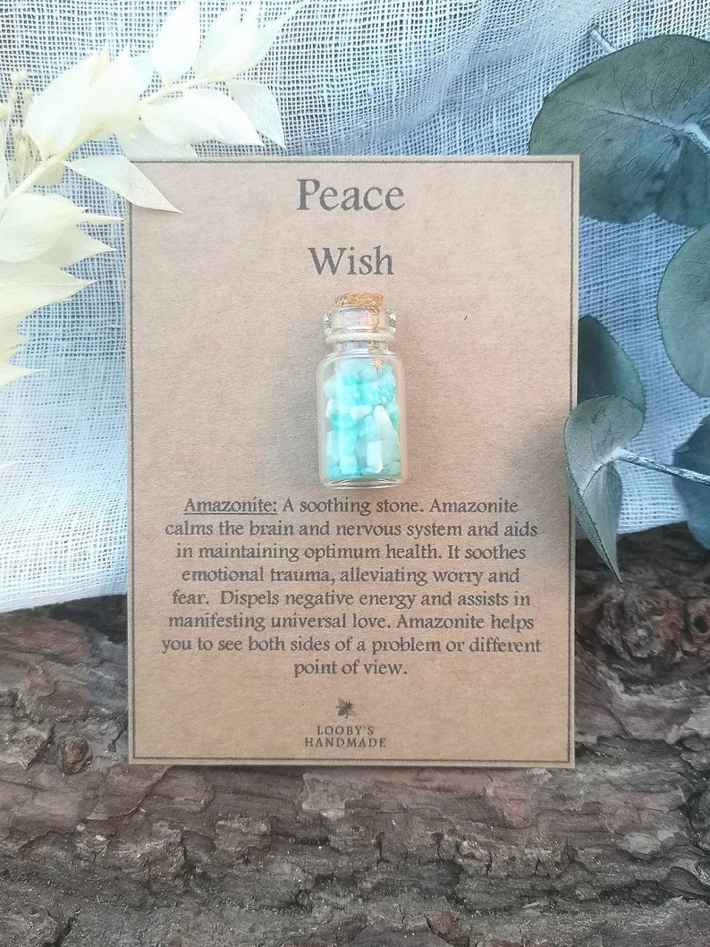 Crystal Wish Bottle. Wish Jar. Mini Bottle of Crystals for Etsy