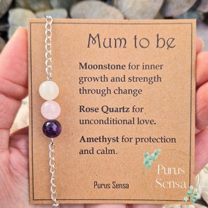 Crystal bracelet / anklet for mum to be. Pregnancy gift. Crystals for mum to be. New mum Silver / gold / cord. Baby gift . For mum.