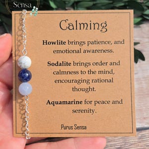 Beruhigendes Kristall Armband. Kristalle zur Beruhigung. Kristall Fußkettchen. Meditation, Yoga, beruhigendes Geschenk. ADHS. Heilendes Armband. Kristall Armband