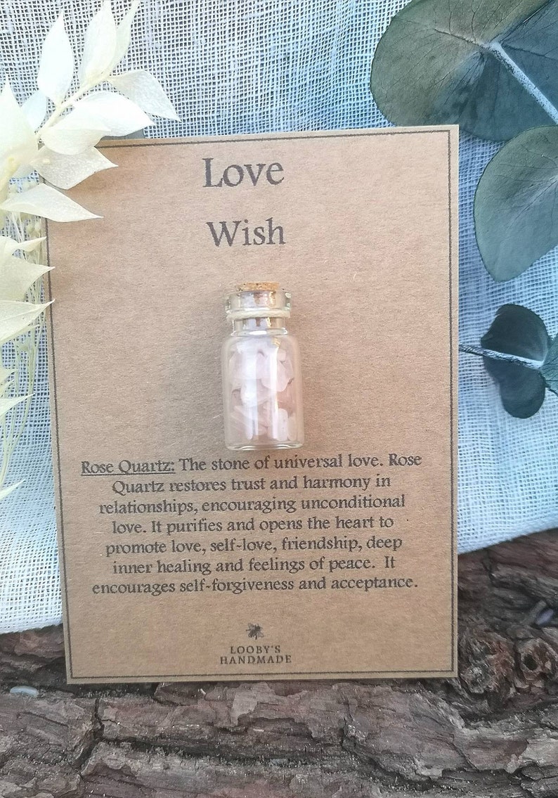 Crystal Wish Bottle. Wish Jar. Mini Bottle of Crystals for Etsy