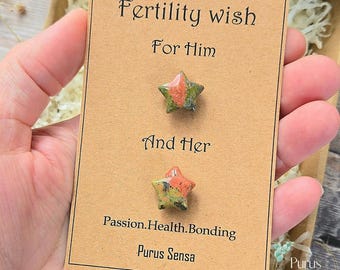 Fertility Crystal Stars for Couples | Unakite TTC Support Gift