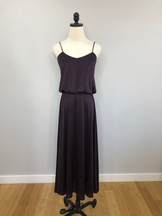 Vintage Lillie Rubin deep purple strappy dress - image 1