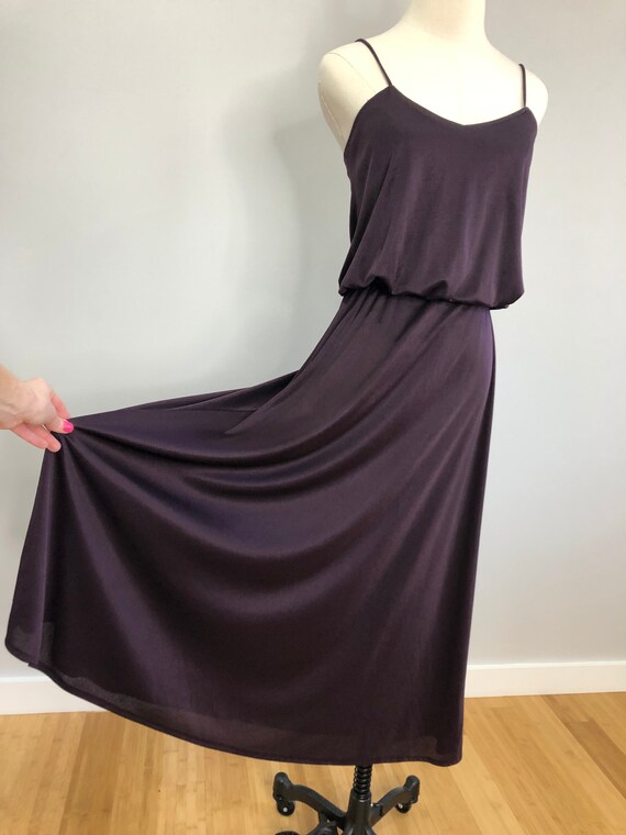 Vintage Lillie Rubin deep purple strappy dress - image 4