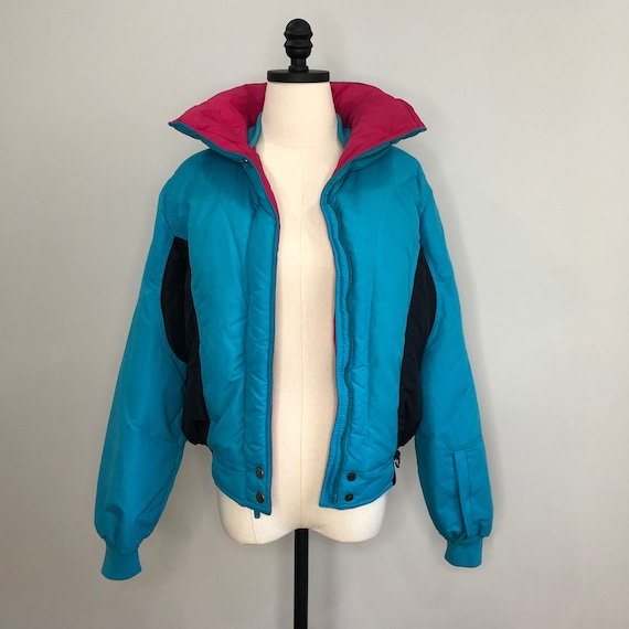 Vintage 80’s colorblock down puffer jacket - image 1