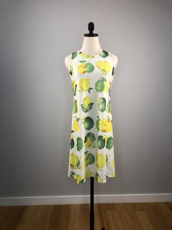 Vintage Chetta B lemon lime novelty dress