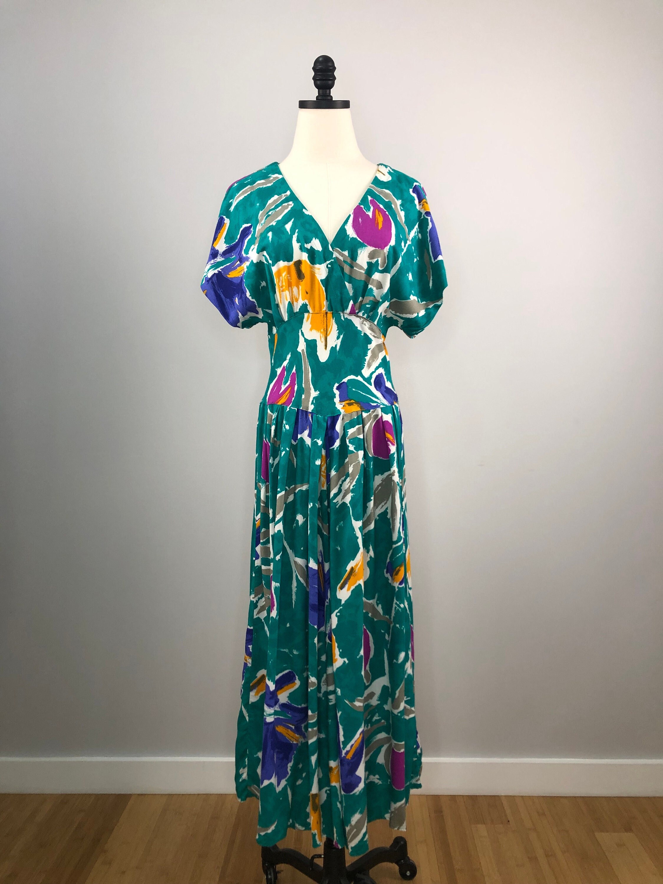 Vintage R.E.O Originals Colorful Abstract Dress - Etsy