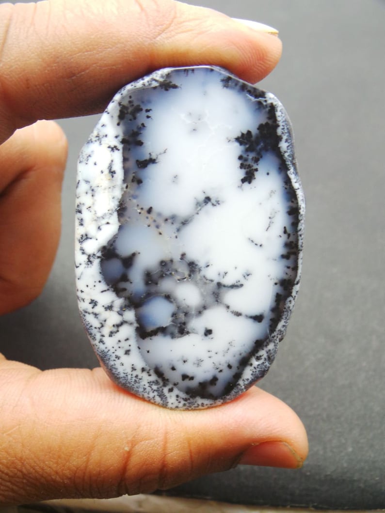 Wholesale #980 Dendrite Opal Rough Smooth Fancy Slice 60x40x6.5 MM Dendrite Opal Gemstone Rough Slice Dendrite Opal Rough Slice