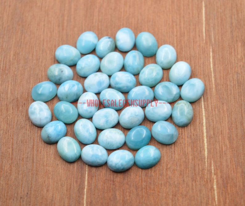 5 Pc Larimar Gemstone Cabochon Wholesalegems #CLR1 Larimar Gemstone Cabochons Natural Larimar Smooth Oval Cabochon AAA Quality 10x8 MM