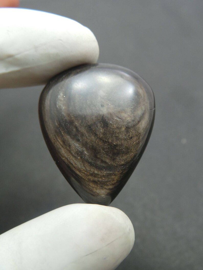 Wholesale #491 High Quality 35x28x7 MM Black Obsidian Gemstone Cabochons Black Obsidian Smooth Pear Cabochon Black Obsidian Cabochon