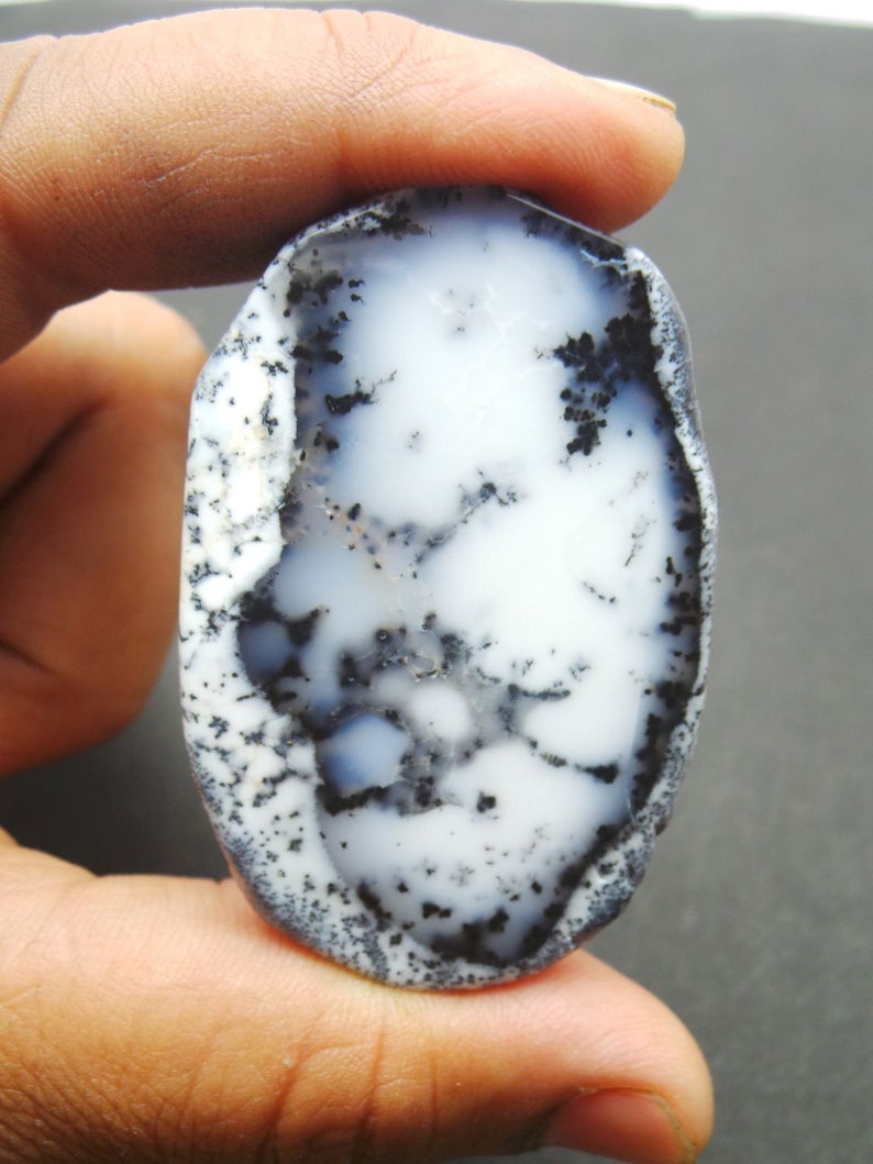 Wholesale #980 Dendrite Opal Rough Smooth Fancy Slice 60x40x6.5 MM Dendrite Opal Gemstone Rough Slice Dendrite Opal Rough Slice