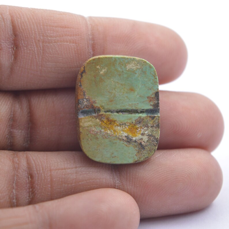 Tibetan Turquoise Cabochon Natural Tibetan Turquoise Smooth Rectangle Cabochon Wholesale #2661 Tibetan Turquoise Gemstone,24.5x19x6.5 MM