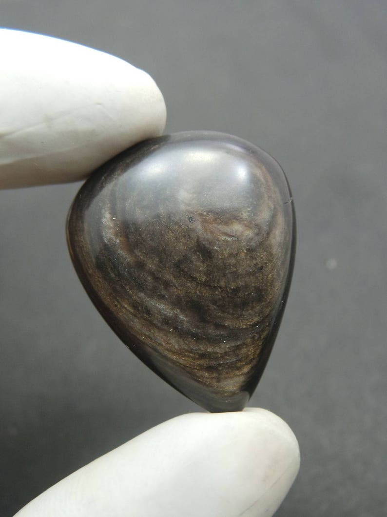 Wholesale #491 High Quality 35x28x7 MM Black Obsidian Gemstone Cabochons Black Obsidian Smooth Pear Cabochon Black Obsidian Cabochon