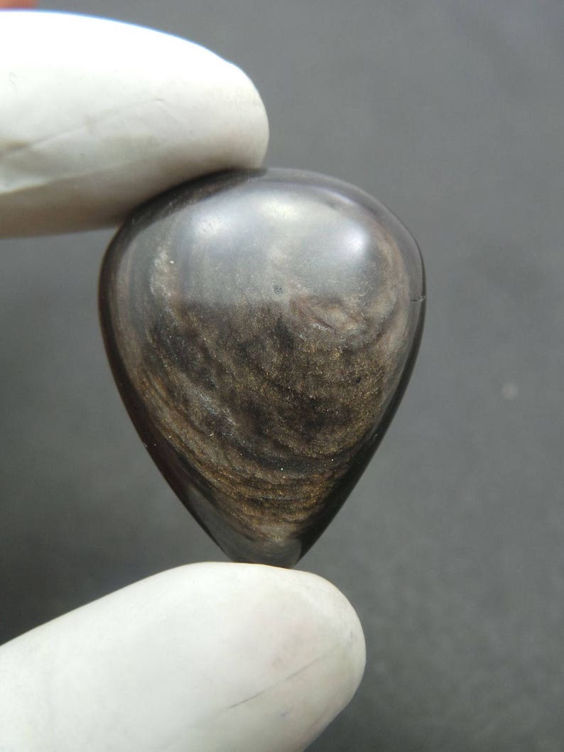 Wholesale #491 High Quality 35x28x7 MM Black Obsidian Gemstone Cabochons Black Obsidian Smooth Pear Cabochon Black Obsidian Cabochon