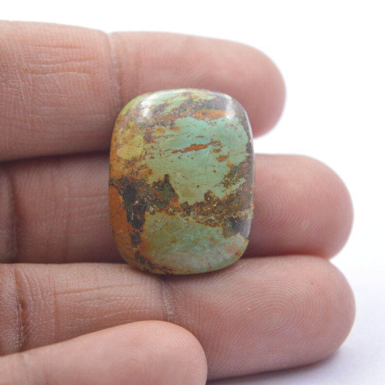 Tibetan Turquoise Cabochon Natural Tibetan Turquoise Smooth Rectangle Cabochon Wholesale #2661 Tibetan Turquoise Gemstone,24.5x19x6.5 MM