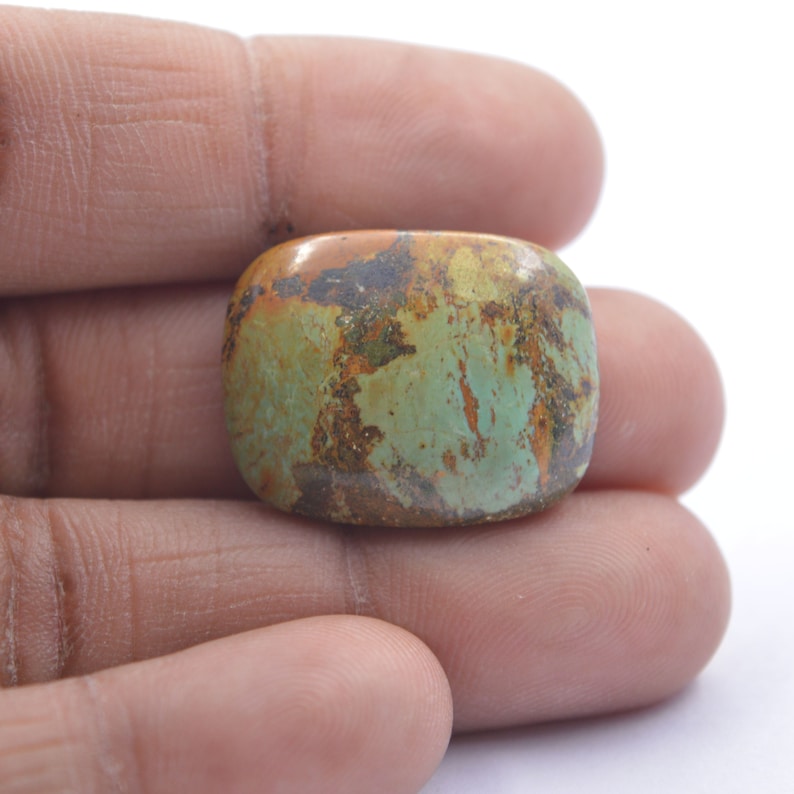 Tibetan Turquoise Cabochon Natural Tibetan Turquoise Smooth Rectangle Cabochon Wholesale #2661 Tibetan Turquoise Gemstone,24.5x19x6.5 MM