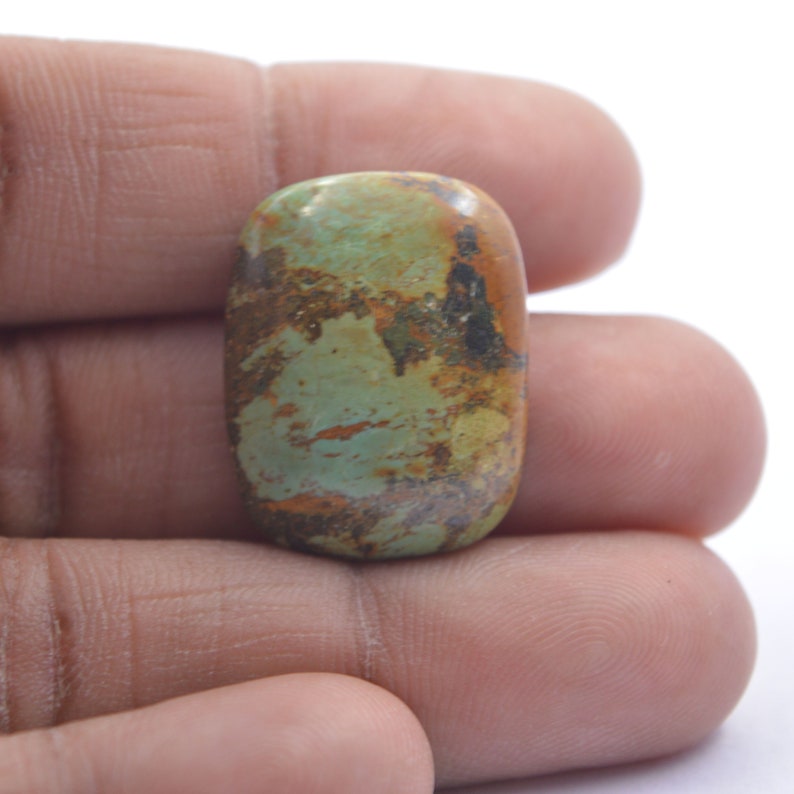 Tibetan Turquoise Cabochon Natural Tibetan Turquoise Smooth Rectangle Cabochon Wholesale #2661 Tibetan Turquoise Gemstone,24.5x19x6.5 MM