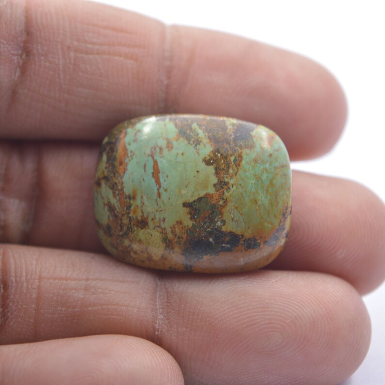 Tibetan Turquoise Cabochon Natural Tibetan Turquoise Smooth Rectangle Cabochon Wholesale #2661 Tibetan Turquoise Gemstone,24.5x19x6.5 MM