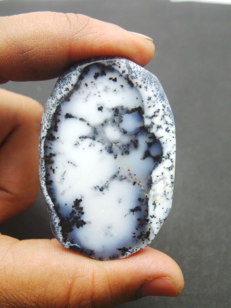 Wholesale #980 Dendrite Opal Rough Smooth Fancy Slice 60x40x6.5 MM Dendrite Opal Gemstone Rough Slice Dendrite Opal Rough Slice