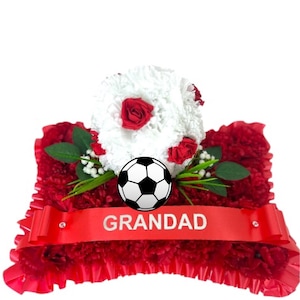 Flores funerarias tumba Fútbol Corona en forma de almohada Cualquier equipo disponible, Memorial, Tributos a la tumba, Mamá, Papá