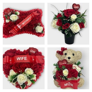 Flowers Grave Flowers Heart Wreath Funeral Tribute Memorial wife , Husband ,Mum