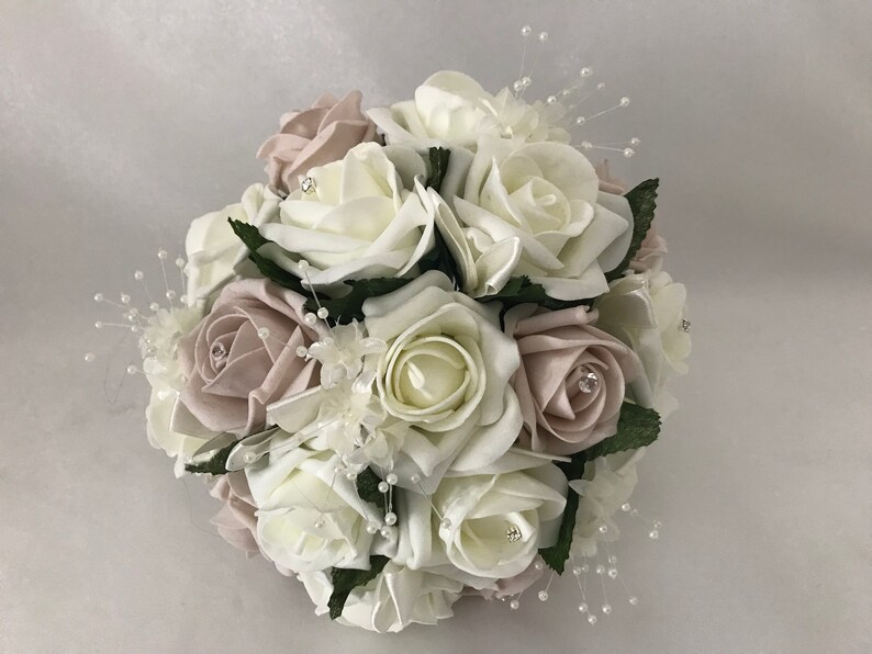 Artificial Wedding Bouquets Flowers Sets Ivory Blush Pink Etsy