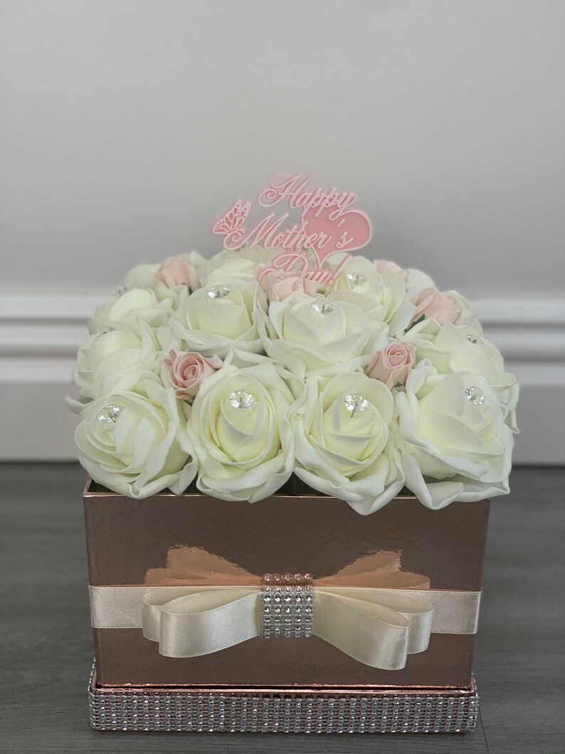Artificial Flower Hat Boxes Personalised Gifts Thank You Gifts Etsy