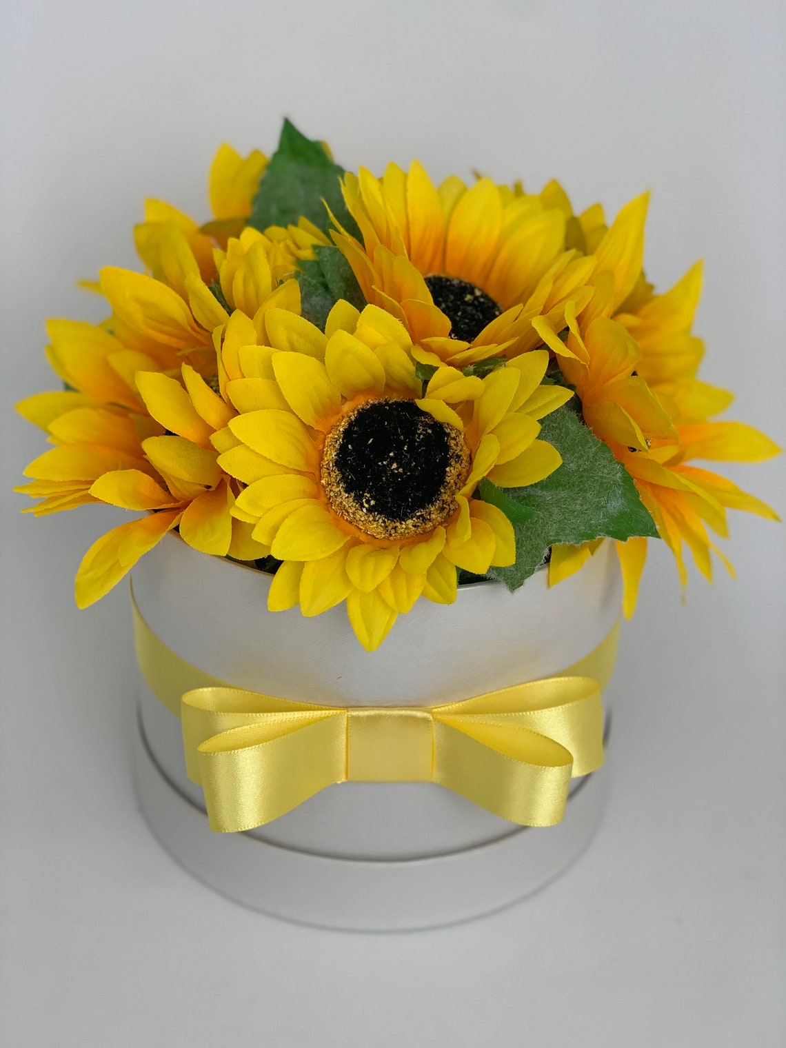 Artificial Sunflowers Flower Hat Boxes Personalised Flowers in Etsy