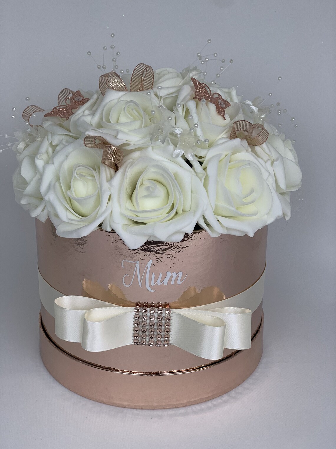 Artificial Flower Hat Boxes Personalised Gifts Thank You Gifts Etsy
