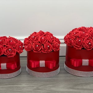 flowers hat Boxes with diamanté Wedding Gifts Thank You Gifts happy birthday