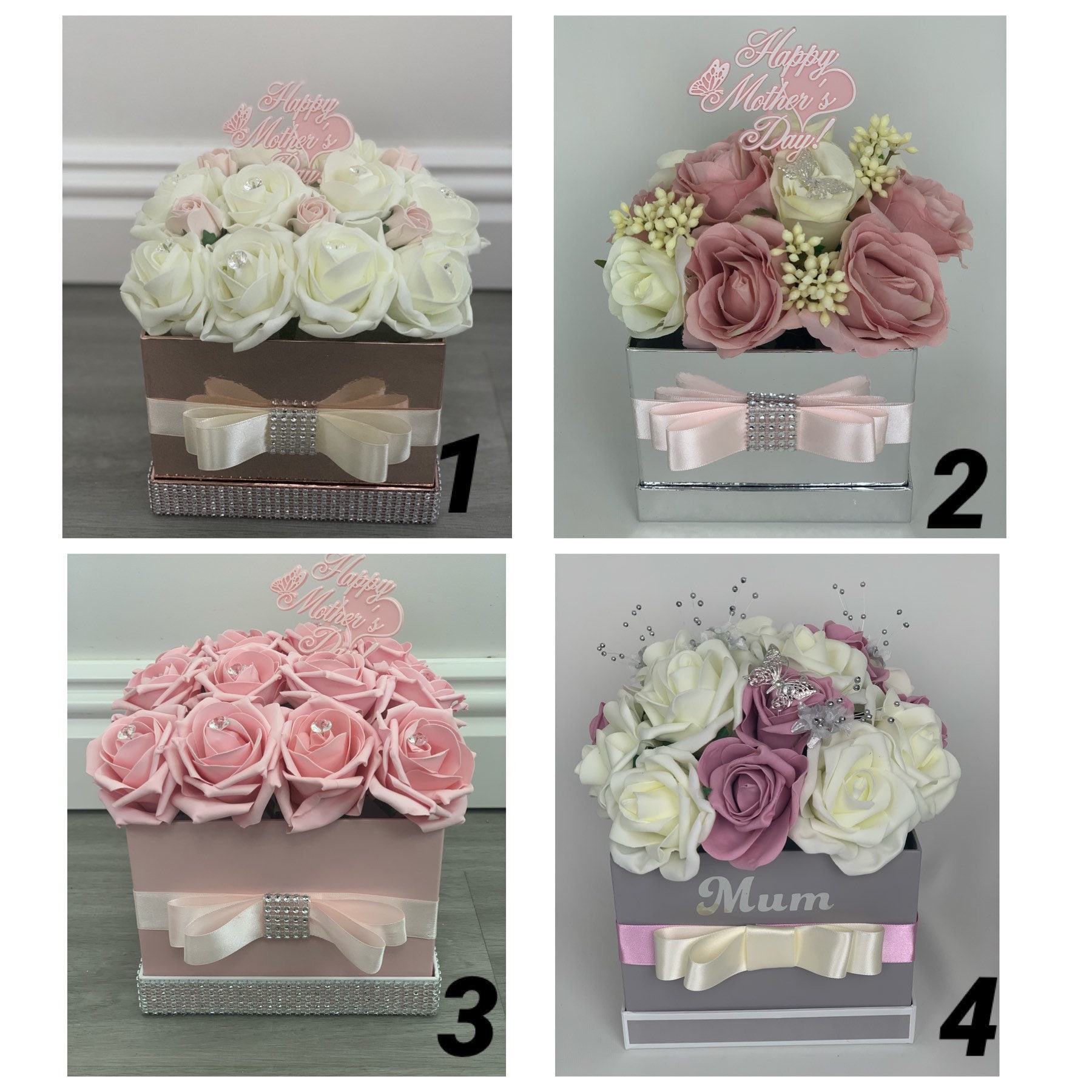 Artificial Flower Hat Boxes Personalised Gifts Thank You Gifts Etsy