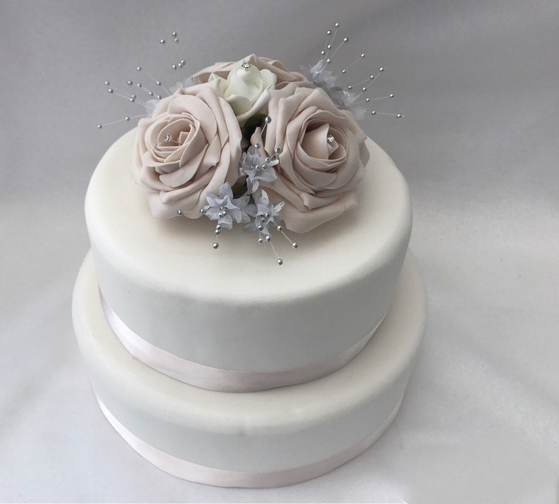 Wedding Flowers Cake Topper Bouquet Etsy UK