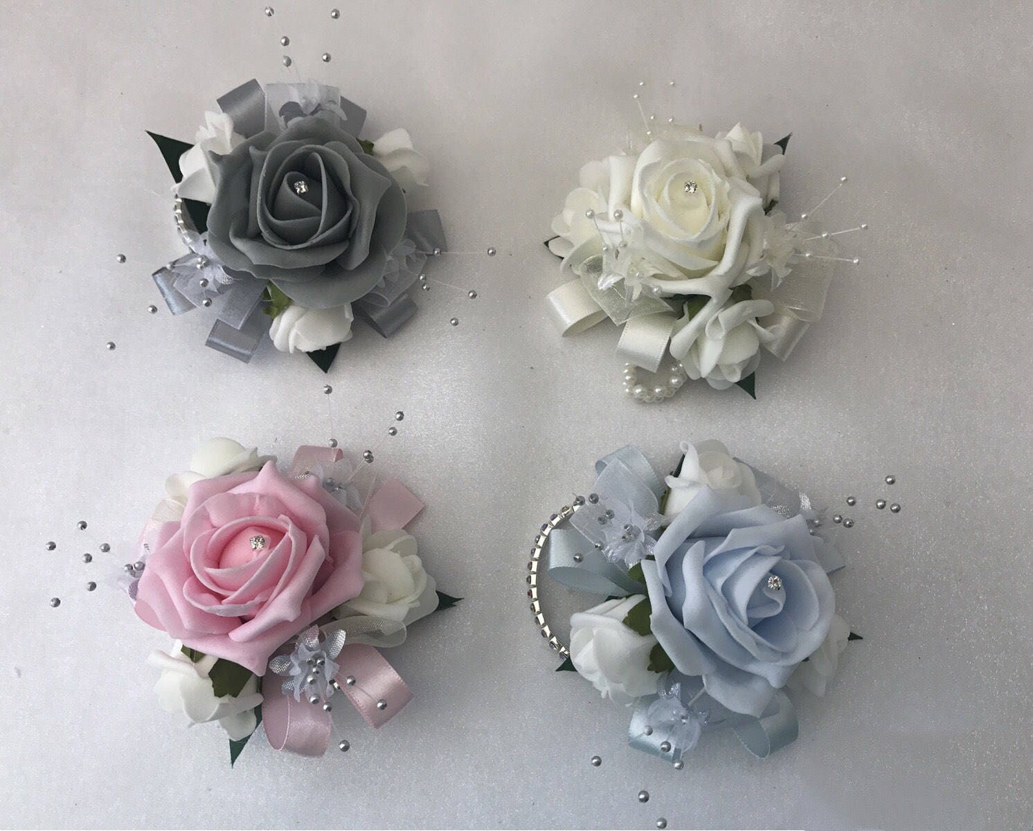 Wrist Corsage Bracelet Bridesmaid Hand Flower Wedding Party Prom Band Decor