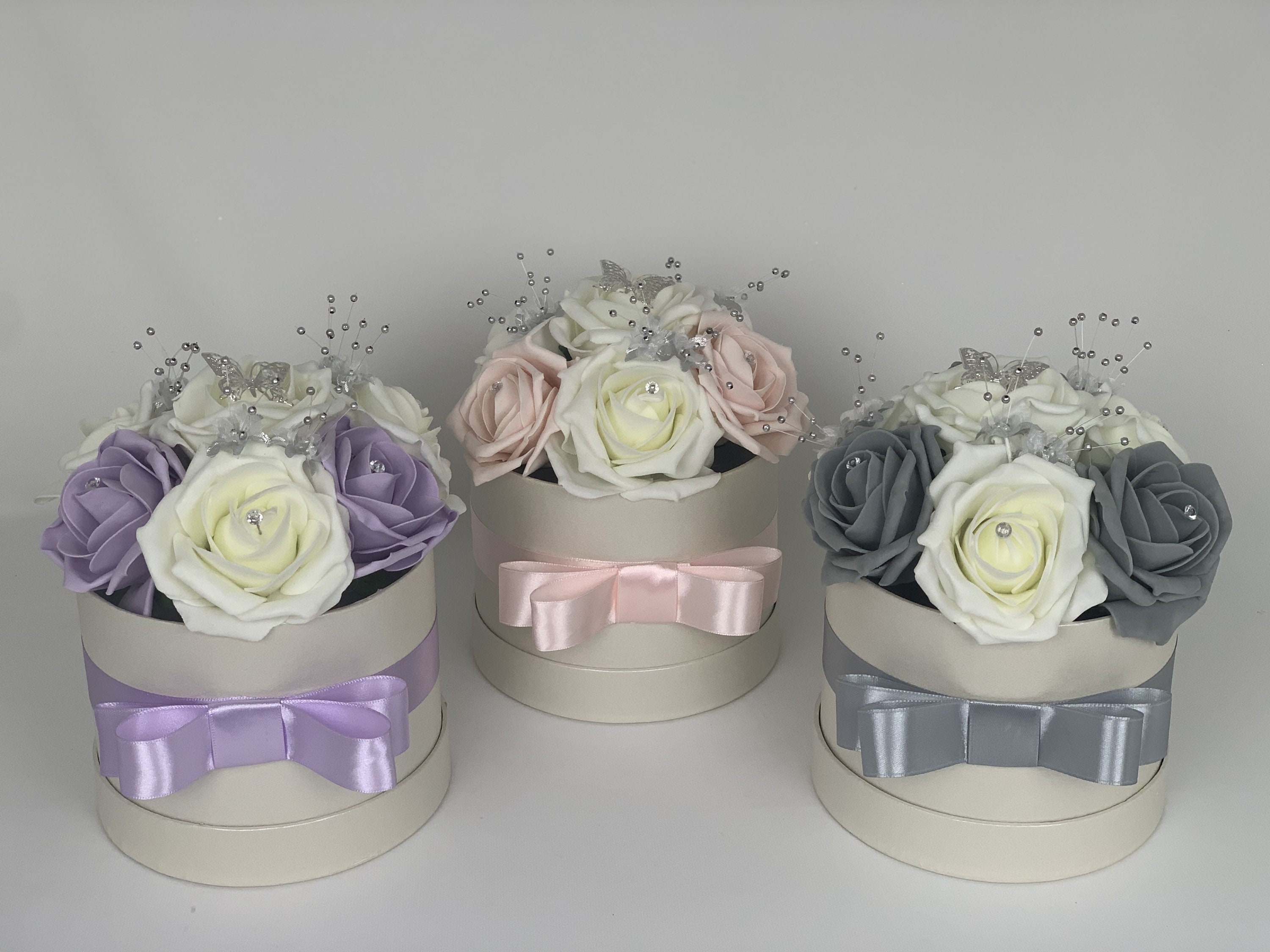 Artificial Flower hat Boxes Personalised Flowers in a box with Etsy